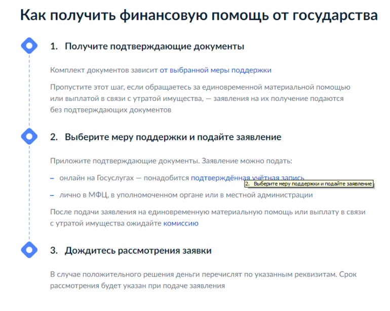  Государственная поддержка в чрезвычайной ситуации.