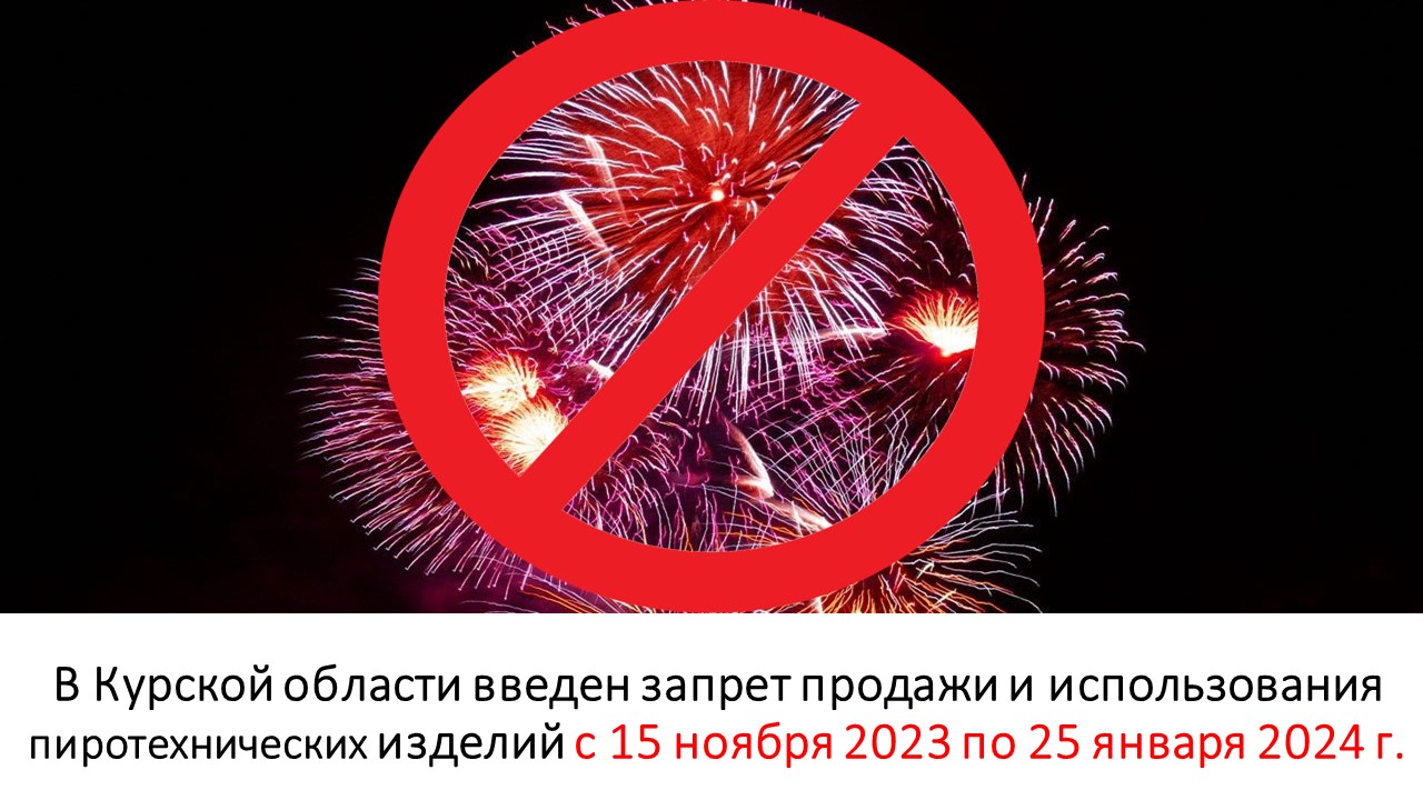 В Курской области продажа и использование пиротехники до 25 января 2024 года запрещены.