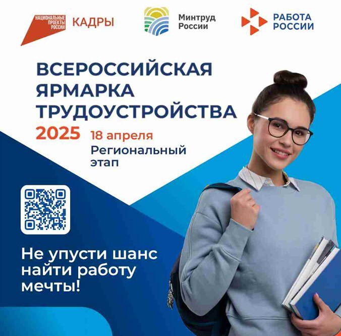 Дорогие друзья! Приглашаем на Всероссийскую ярмарку трудоустройства «Работа России. Время Возможностей»!.