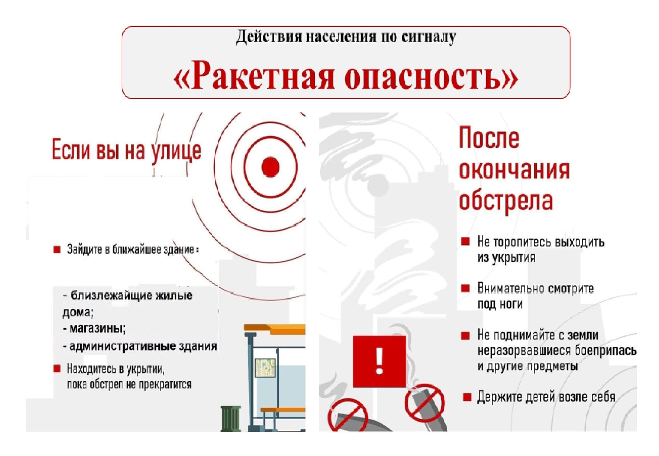 Как действовать при поступлении сигналов  «Ракетная опасность» и «Опасность атаки БПЛА».